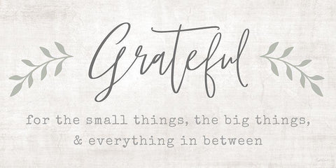 Grateful for Everything Black Ornate Wood Framed Art Print with Double Matting by Carpentieri, Natalie