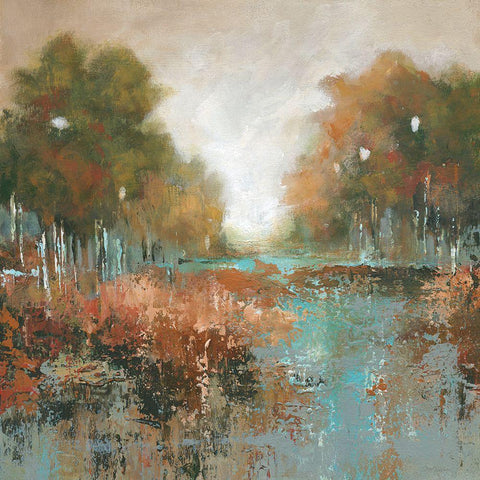 Autumn Walk White Modern Wood Framed Art Print by Robinson, Carol