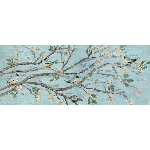 Blue Sky and Blossoms Gold Ornate Wood Framed Art Print with Double Matting by Jill, Susan