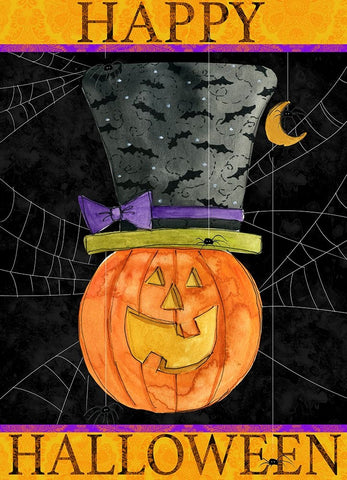 Happy Halloween White Modern Wood Framed Art Print with Double Matting by Finn, Livi