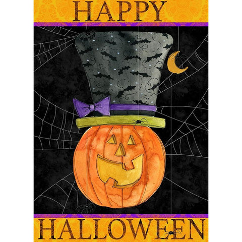 Happy Halloween Black Modern Wood Framed Art Print with Double Matting by Finn, Livi
