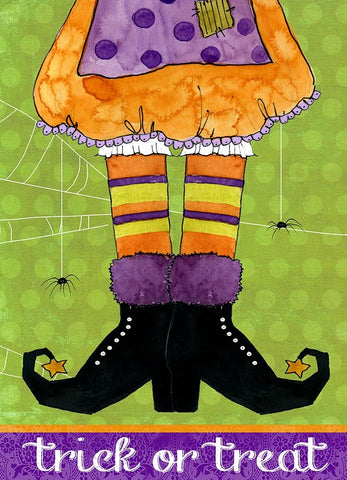 Trick or Treat White Modern Wood Framed Art Print with Double Matting by Finn, Livi