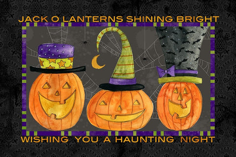 Jack OLantern Mat White Modern Wood Framed Art Print with Double Matting by Finn, Livi