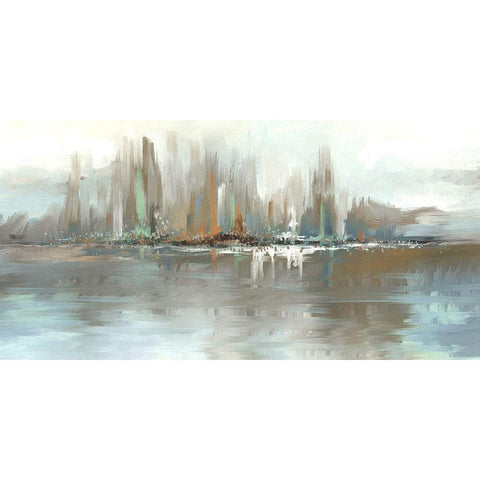 Big City Lights White Modern Wood Framed Art Print by Knutsen, Conrad