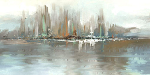 Big City Lights White Modern Wood Framed Art Print with Double Matting by Knutsen, Conrad