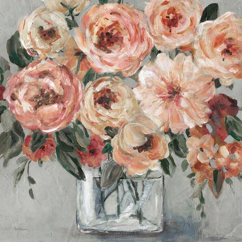 Painterly Bouquet White Modern Wood Framed Art Print by Robinson, Carol