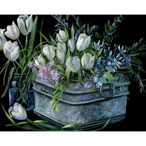 Wild Tulips Gold Ornate Wood Framed Art Print with Double Matting by Brooks, Donna