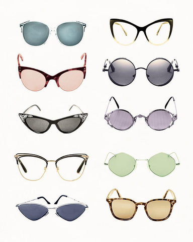 Vintage Glasses I Black Ornate Wood Framed Art Print with Double Matting by Designs, CAD