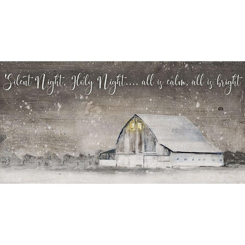 Silent Night White Modern Wood Framed Art Print by Swatland, Sally