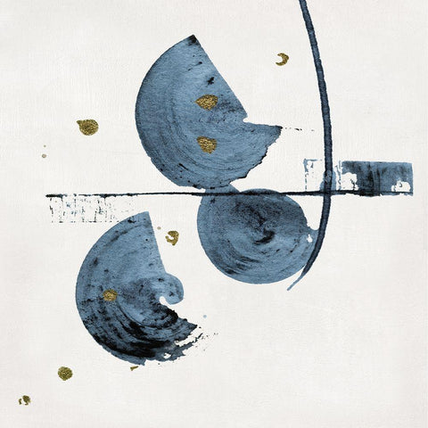 Semi Circles I Black Modern Wood Framed Art Print with Double Matting by Swatland, Katie