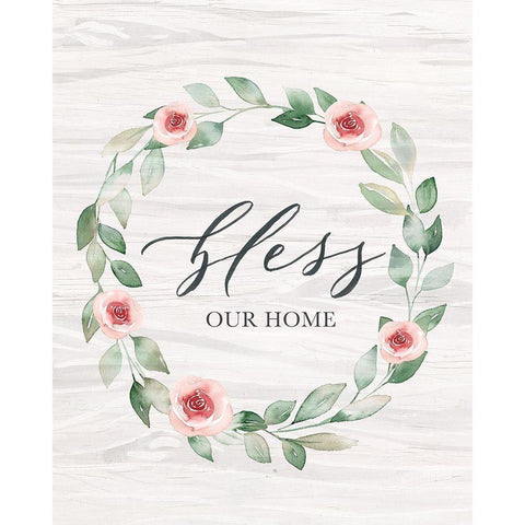 Bless Our Home Gold Ornate Wood Framed Art Print with Double Matting by Brockmon, Kristen