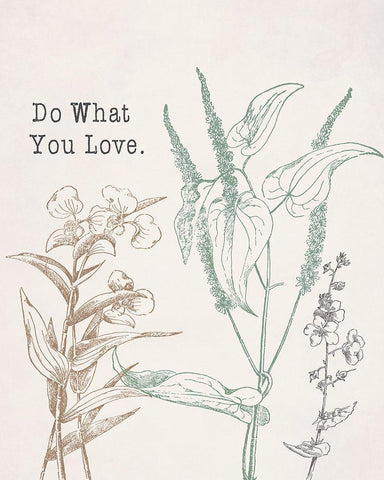 Do What You Love White Modern Wood Framed Art Print with Double Matting by Santiago, Daniela