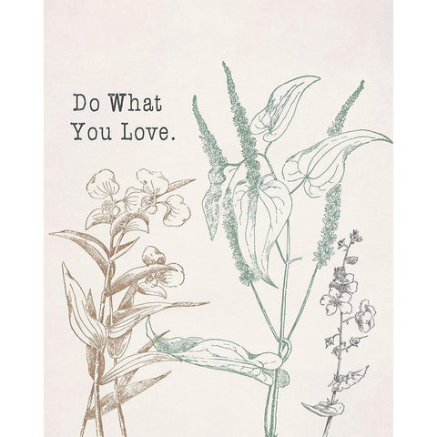 Do What You Love Black Modern Wood Framed Art Print by Santiago, Daniela