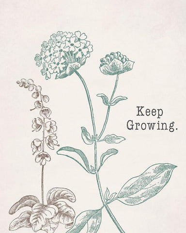 Keep Growing White Modern Wood Framed Art Print with Double Matting by Santiago, Daniela