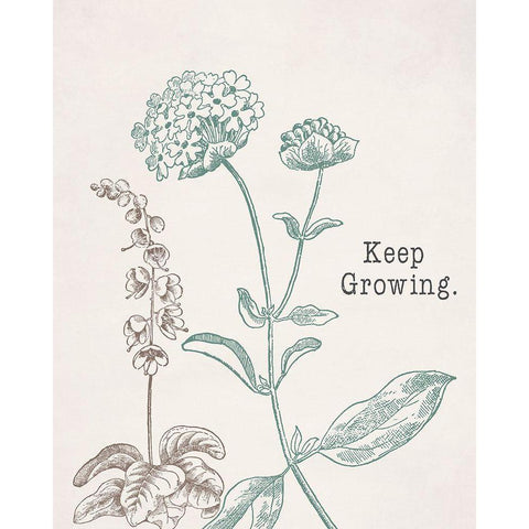 Keep Growing Black Modern Wood Framed Art Print by Santiago, Daniela