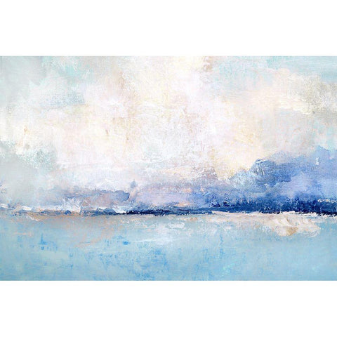 Symphony Bay White Modern Wood Framed Art Print by Tava Studios