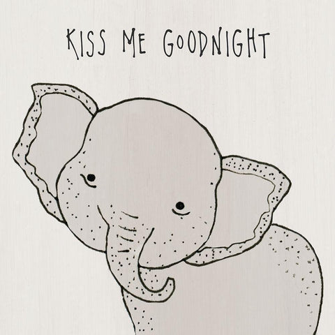 Kiss Me Goodnight White Modern Wood Framed Art Print with Double Matting by Jill, Susan