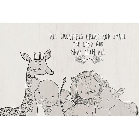 All Creatures Black Modern Wood Framed Art Print with Double Matting by Jill, Susan