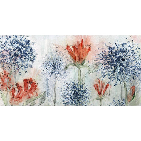 Tiger Lily Field Gold Ornate Wood Framed Art Print with Double Matting by Jill, Susan