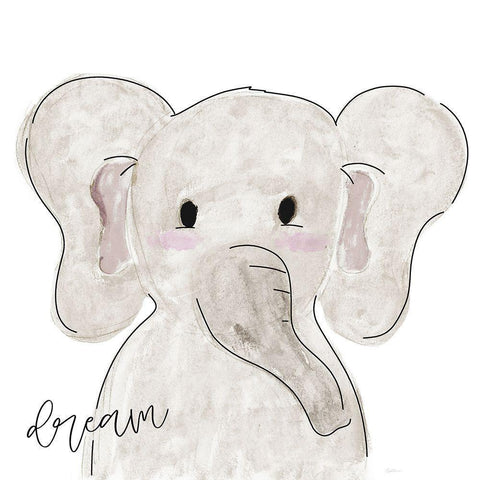 Dream Elephant Black Modern Wood Framed Art Print with Double Matting by Carpentieri, Natalie