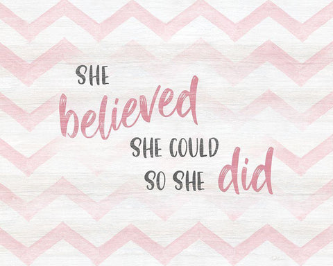 Believed She Could Black Ornate Wood Framed Art Print with Double Matting by Carpentieri, Natalie