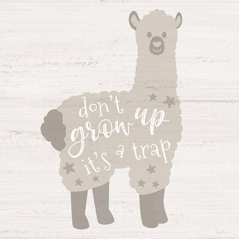Dont Grow Up Black Modern Wood Framed Art Print by Carpentieri, Natalie