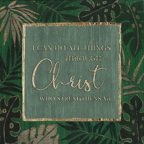 Christ Strengthens White Modern Wood Framed Art Print with Double Matting by Tava Studios