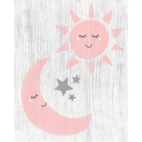 Sun and Moon Black Modern Wood Framed Art Print by CAD Designs