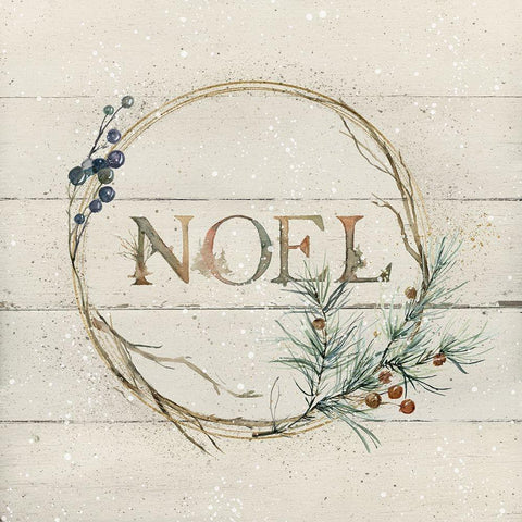 Wreath of Noel White Modern Wood Framed Art Print by Robinson, Carol