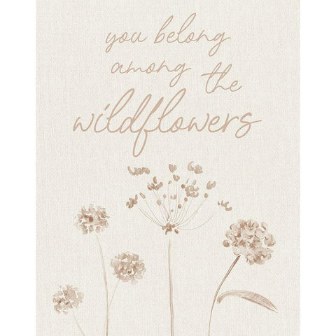 Wildflowers White Modern Wood Framed Art Print by Designs, CAD