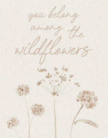 Wildflowers White Modern Wood Framed Art Print with Double Matting by Designs, CAD