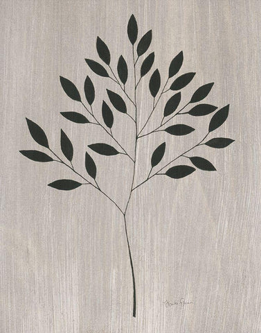 Leaves and Wood I White Modern Wood Framed Art Print with Double Matting by Gunn, Kourtni