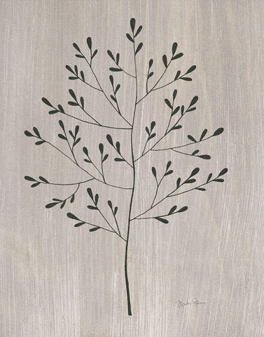 Leaves and Wood II White Modern Wood Framed Art Print with Double Matting by Gunn, Kourtni
