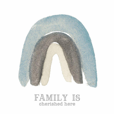 Family Rainbow Black Modern Wood Framed Art Print with Double Matting by Gunn, Kourtni