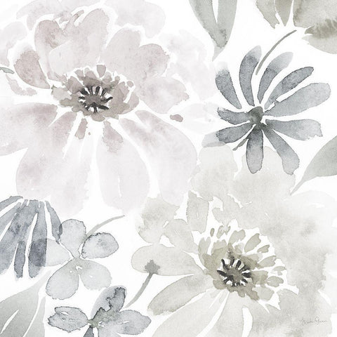 Soft Bloom White Modern Wood Framed Art Print by Gunn, Kourtni