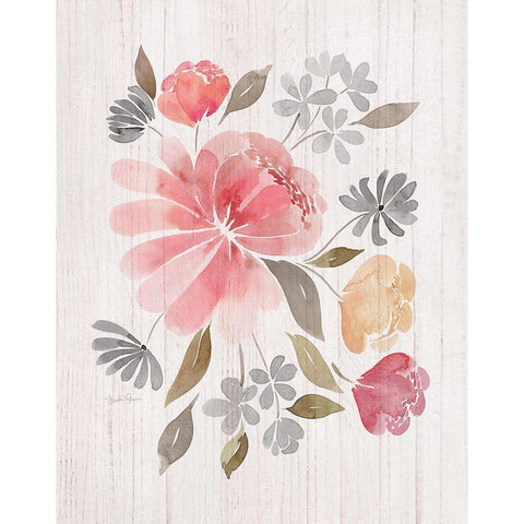 Loose Peonies I Black Modern Wood Framed Art Print with Double Matting by Gunn, Kourtni