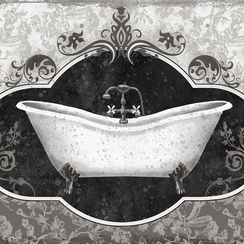 Glam Bath I Black Ornate Wood Framed Art Print with Double Matting by Knutsen, Conrad