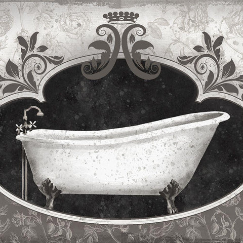 Glam Bath II Black Ornate Wood Framed Art Print with Double Matting by Knutsen, Conrad