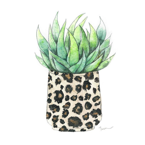 Spotted Agave Black Modern Wood Framed Art Print with Double Matting by Tava Studios