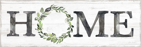 Gray Home Wreath White Modern Wood Framed Art Print with Double Matting by Brockmon, Kristen