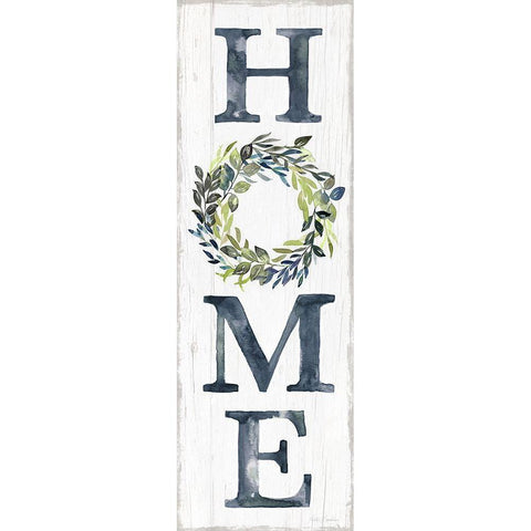 Blue Home Wreath White Modern Wood Framed Art Print by Brockmon, Kristen
