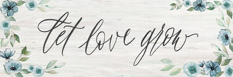 Let Love Grow White Modern Wood Framed Art Print with Double Matting by Brockmon, Kristen