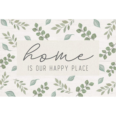 Home is our Happy Place Black Modern Wood Framed Art Print with Double Matting by Carpentieri, Natalie