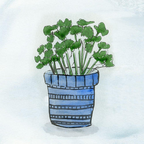 Post of Herbs I Black Modern Wood Framed Art Print with Double Matting by Jill, Susan