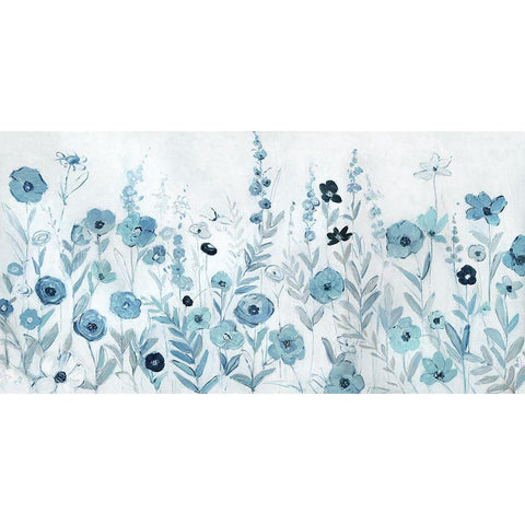 Endless Field of Blue White Modern Wood Framed Art Print by Swatland, Sally