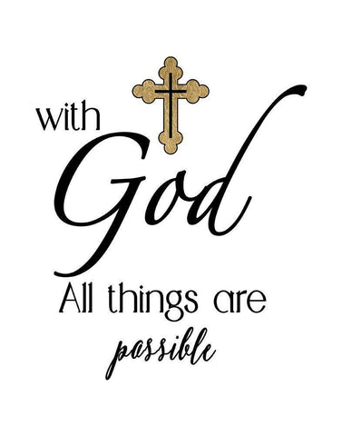 All Things Possible Gold Black Ornate Wood Framed Art Print with Double Matting by CAD Designs