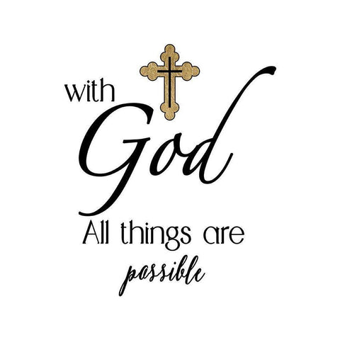 All Things Possible Gold Gold Ornate Wood Framed Art Print with Double Matting by CAD Designs
