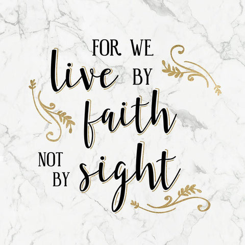 Walk by Faith Marble White Modern Wood Framed Art Print with Double Matting by Carpentieri, Natalie