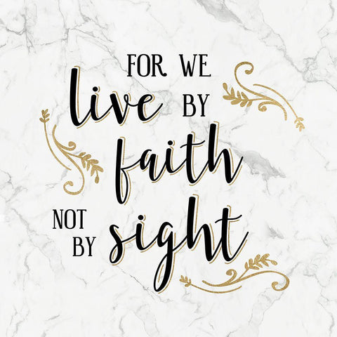 Walk by Faith Marble Gold Ornate Wood Framed Art Print with Double Matting by Carpentieri, Natalie