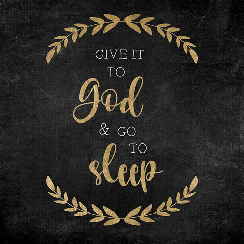 Go To Sleep Gold Black Modern Wood Framed Art Print with Double Matting by Carpentieri, Natalie